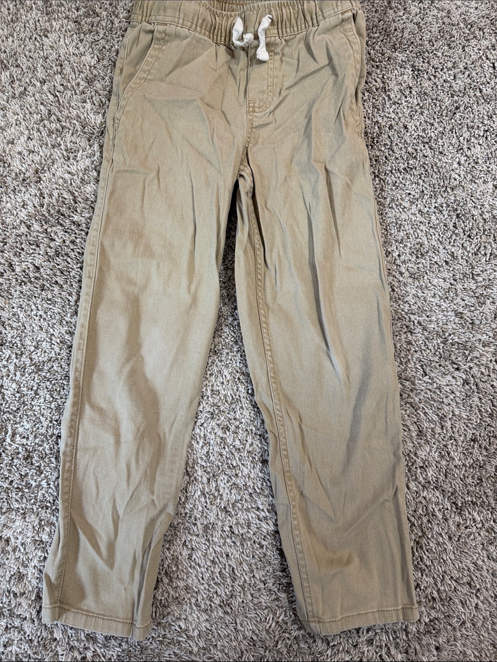 wonder nation Tan Drawstring Chino Pants side and back pockets Size S (6-7)